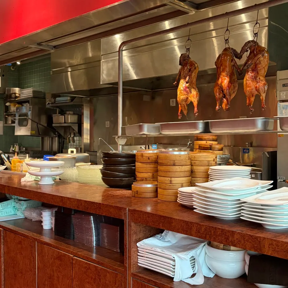 A meal of Mirim Yangjang Peking duck and egg noodles