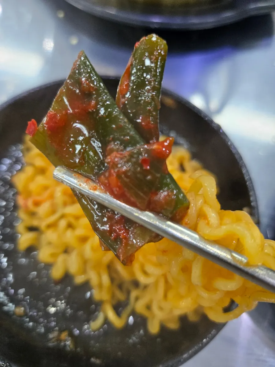 Spicy ramyeon ordered as the finishing dish