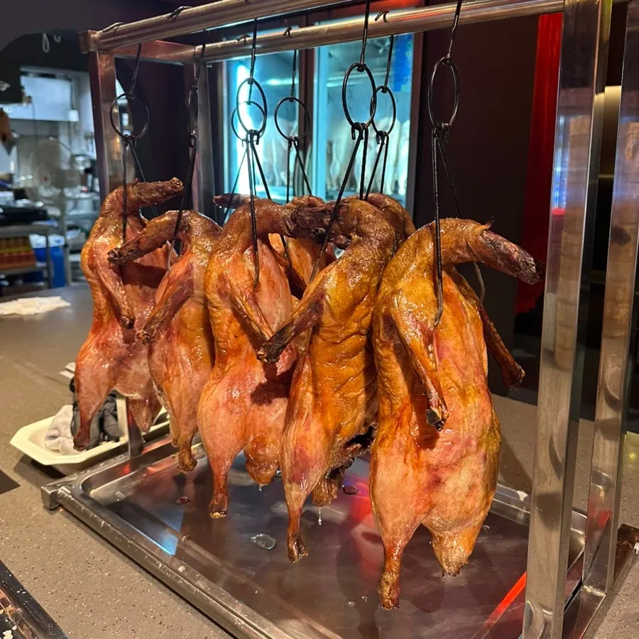 Duck refrigerator in the Peking duck preparation area