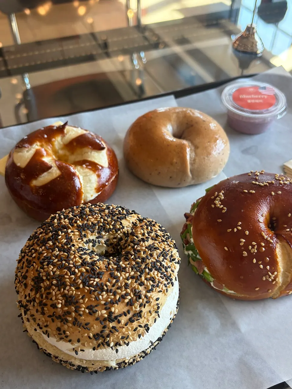 Detail of items on Orange Bagel's drink menu