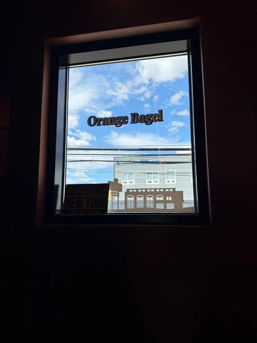 Sheet of Orange Bagel stamp samples