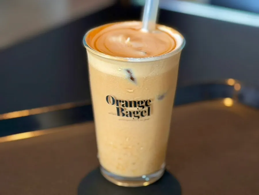 Orange Bianco showing layers of orange syrup and cream
