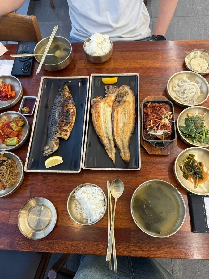 Close-up of the complimentary bulgogi plate