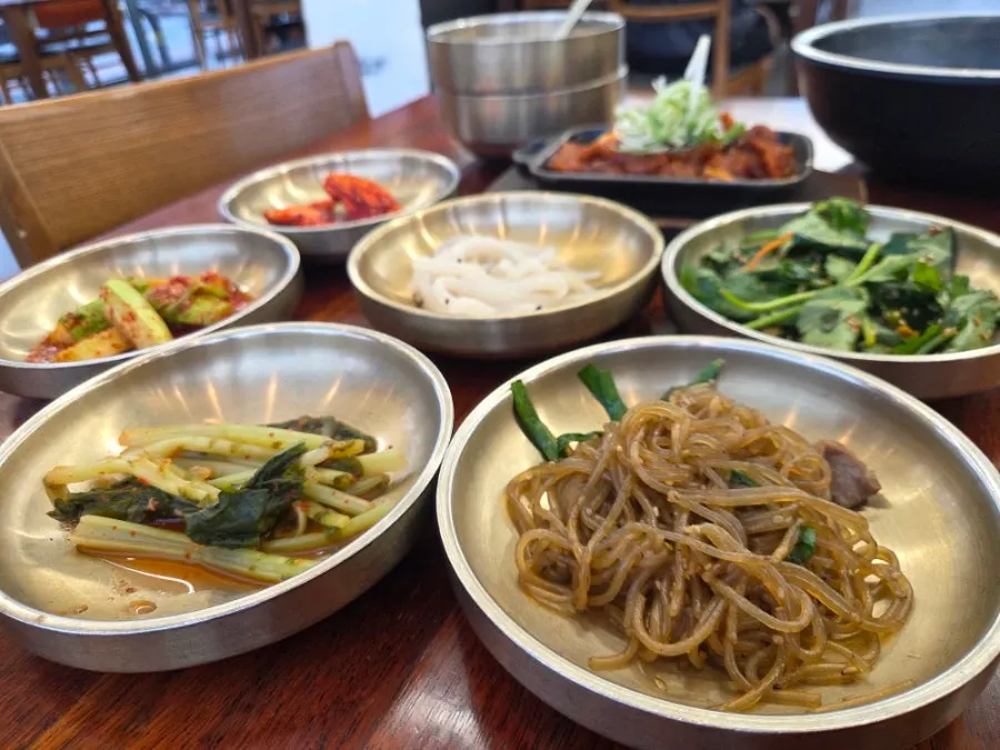 Standard side dishes set out on the table