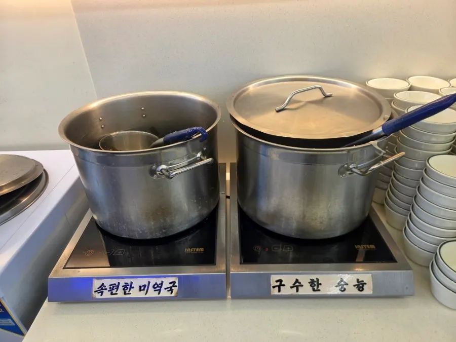 Various side dishes prepared at the self-service bar