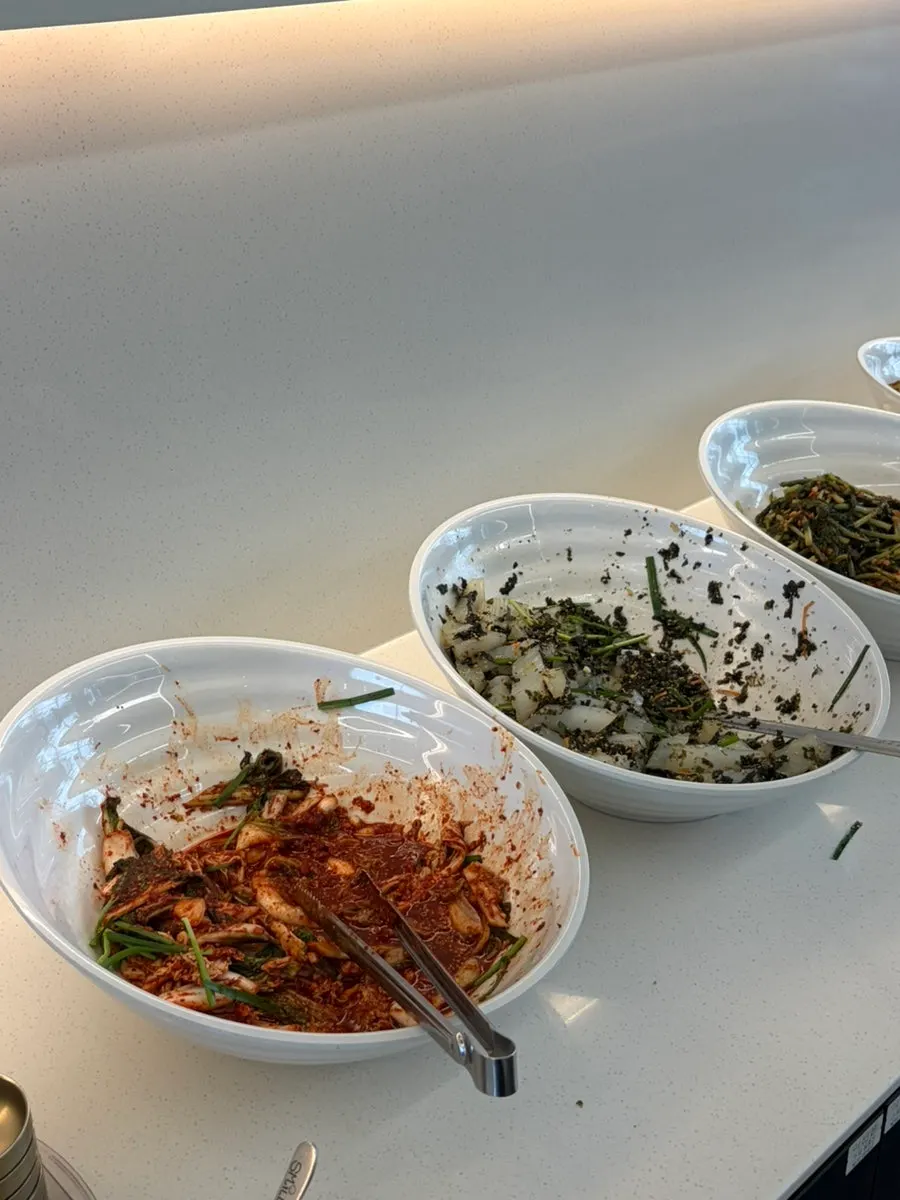 A bowl of the refilled seaweed soup