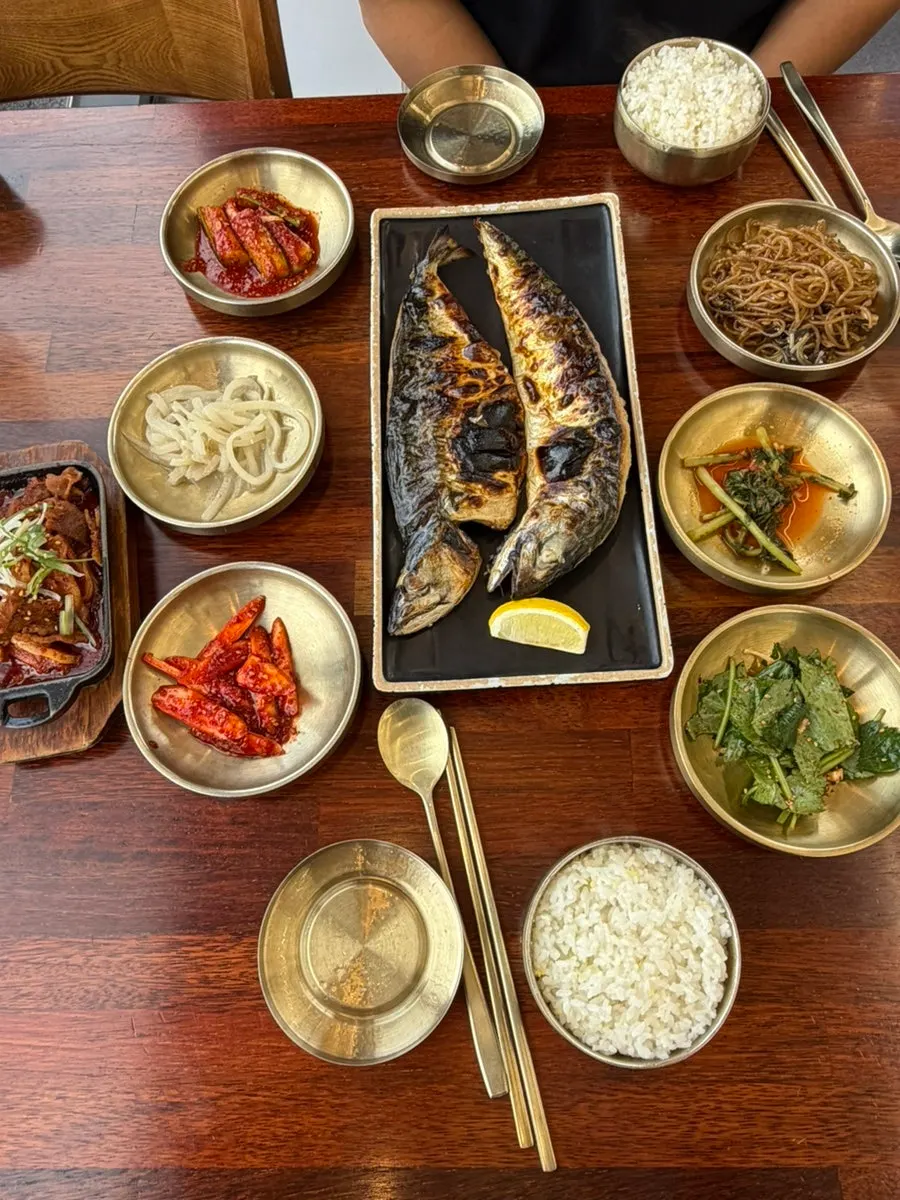 Two wood-fired grilled mackerel