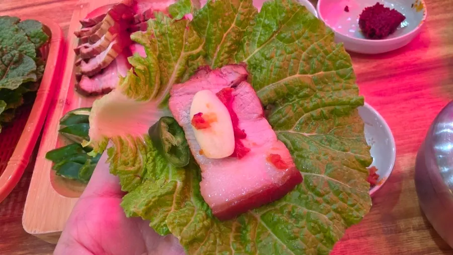 맛보기로 주문한 제주식 돔베고기