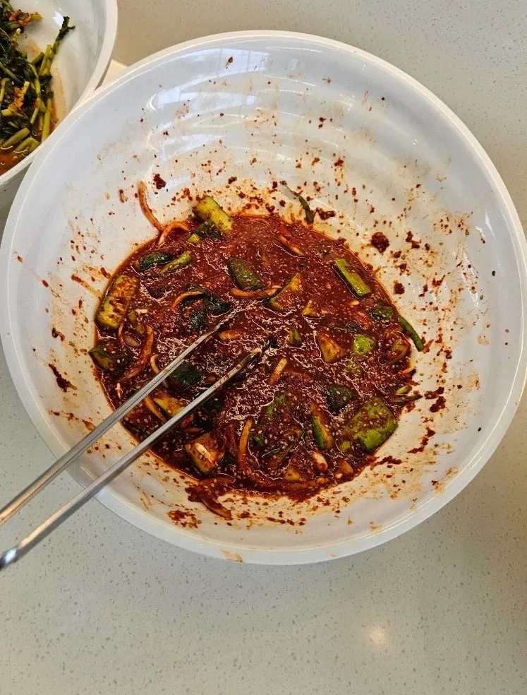 Side dishes brought back from the self-serve bar