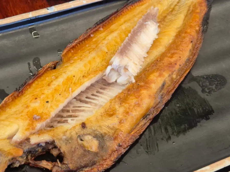 Grilled bakdae sole on a plate