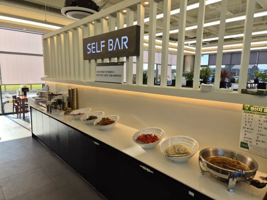 Self-bar station set up in the restaurant