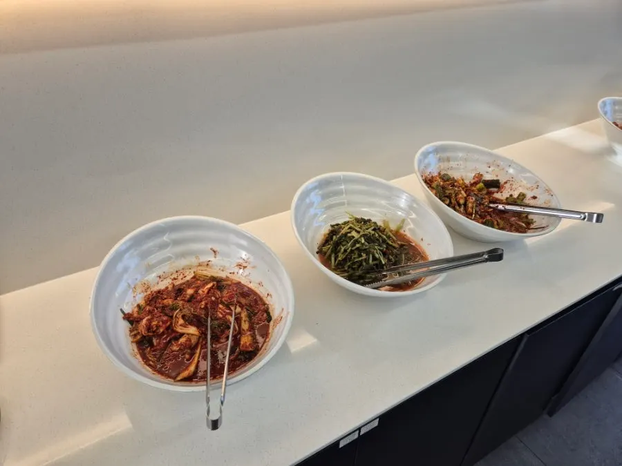 Side dishes laid out at the self-bar