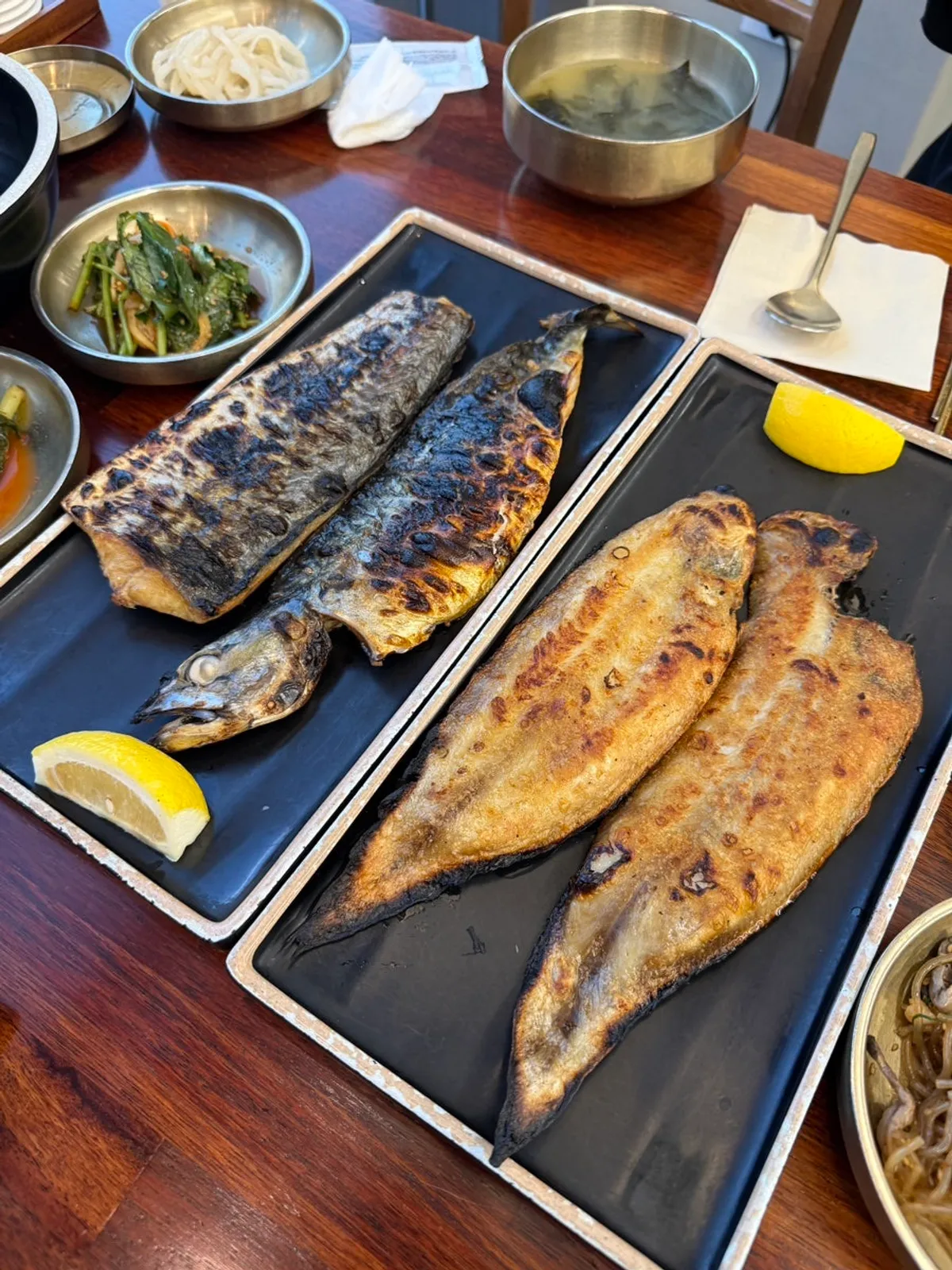 삼치구이 고등어구이 박대구이 세 접시