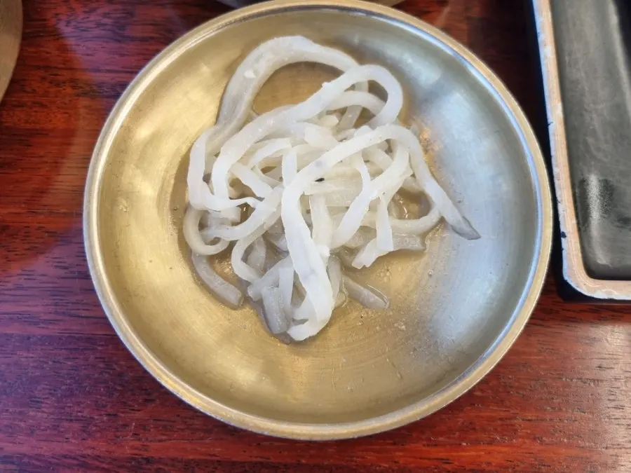 Close-up of the basic side dish spread