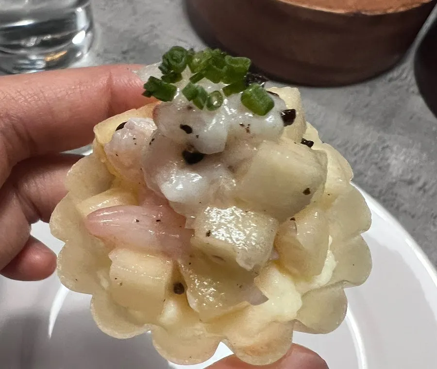 Hadoの基本コースの甘エビりんごタルト
