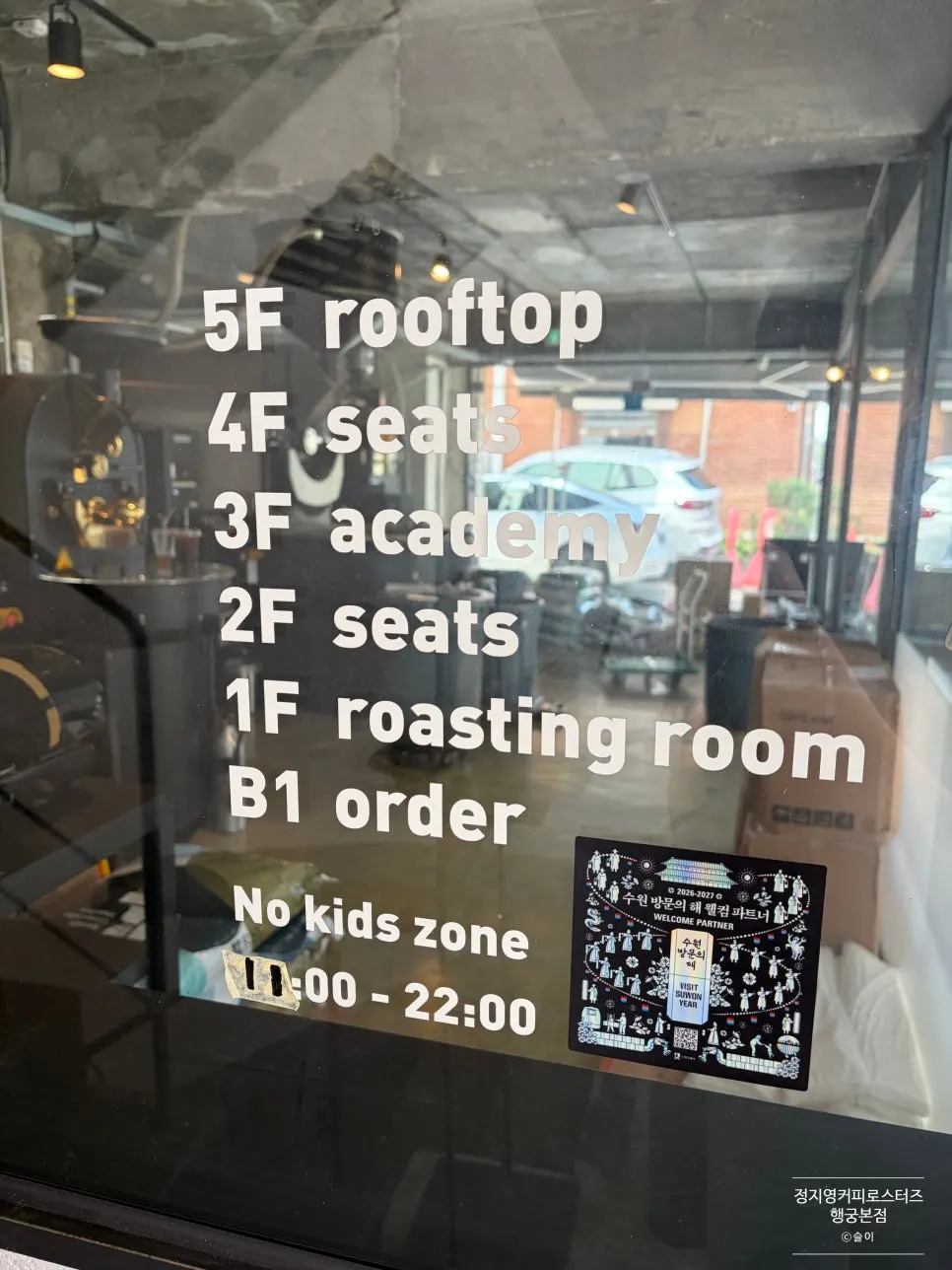 Stairwell space with floor guide signage