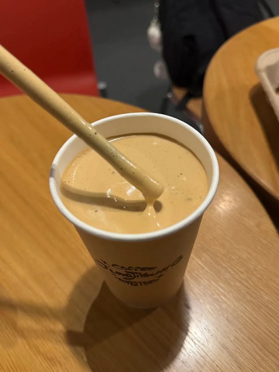 Coconut latte topped with thick cream