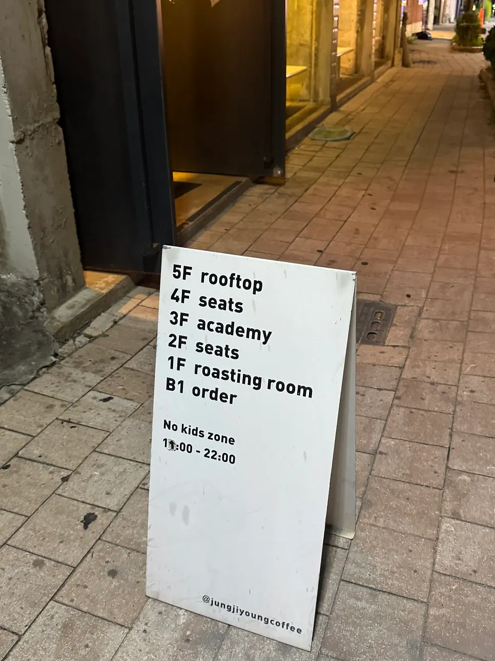 Interior view with floor guide signage