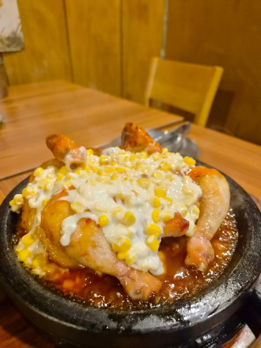 행궁장작 한방통닭 마무리 상차림