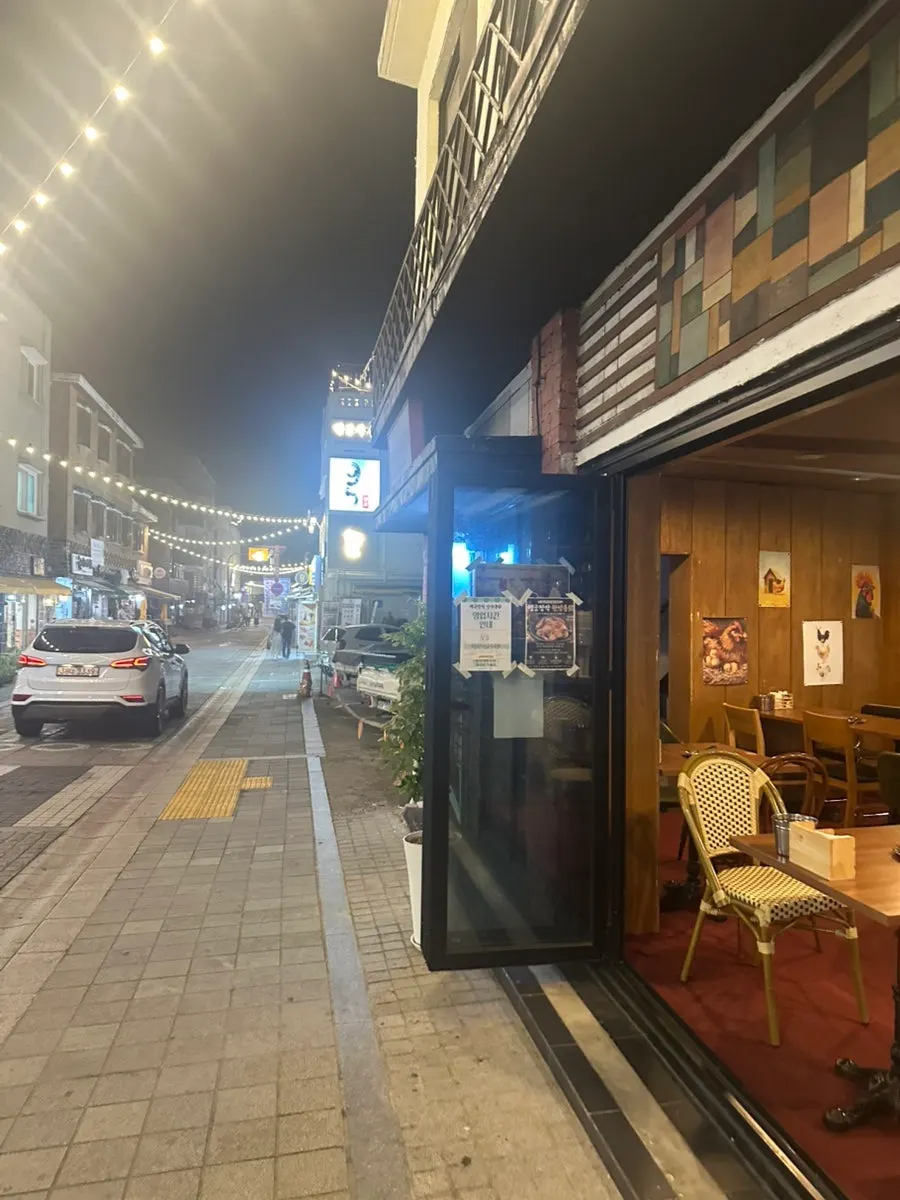 Decor displayed outside the restaurant