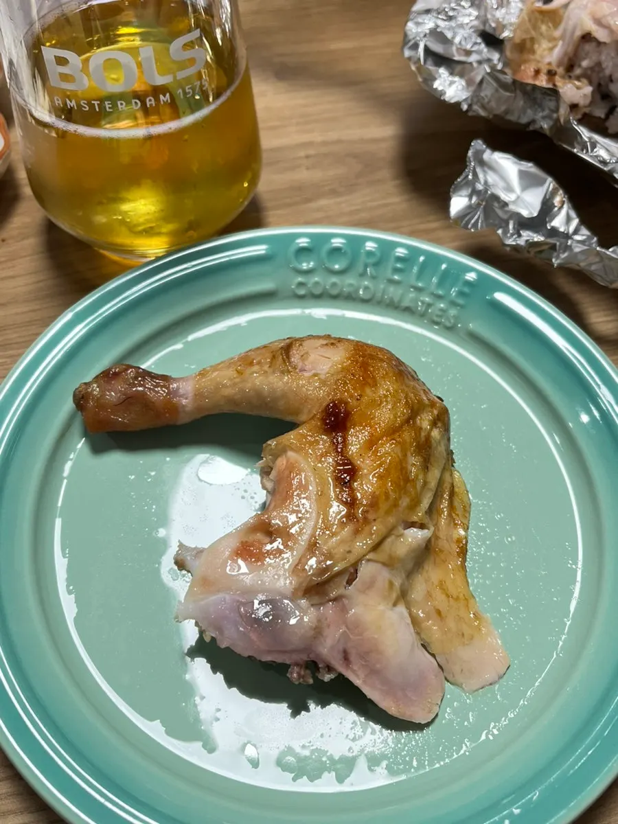 Large oak-fired chicken drumstick
