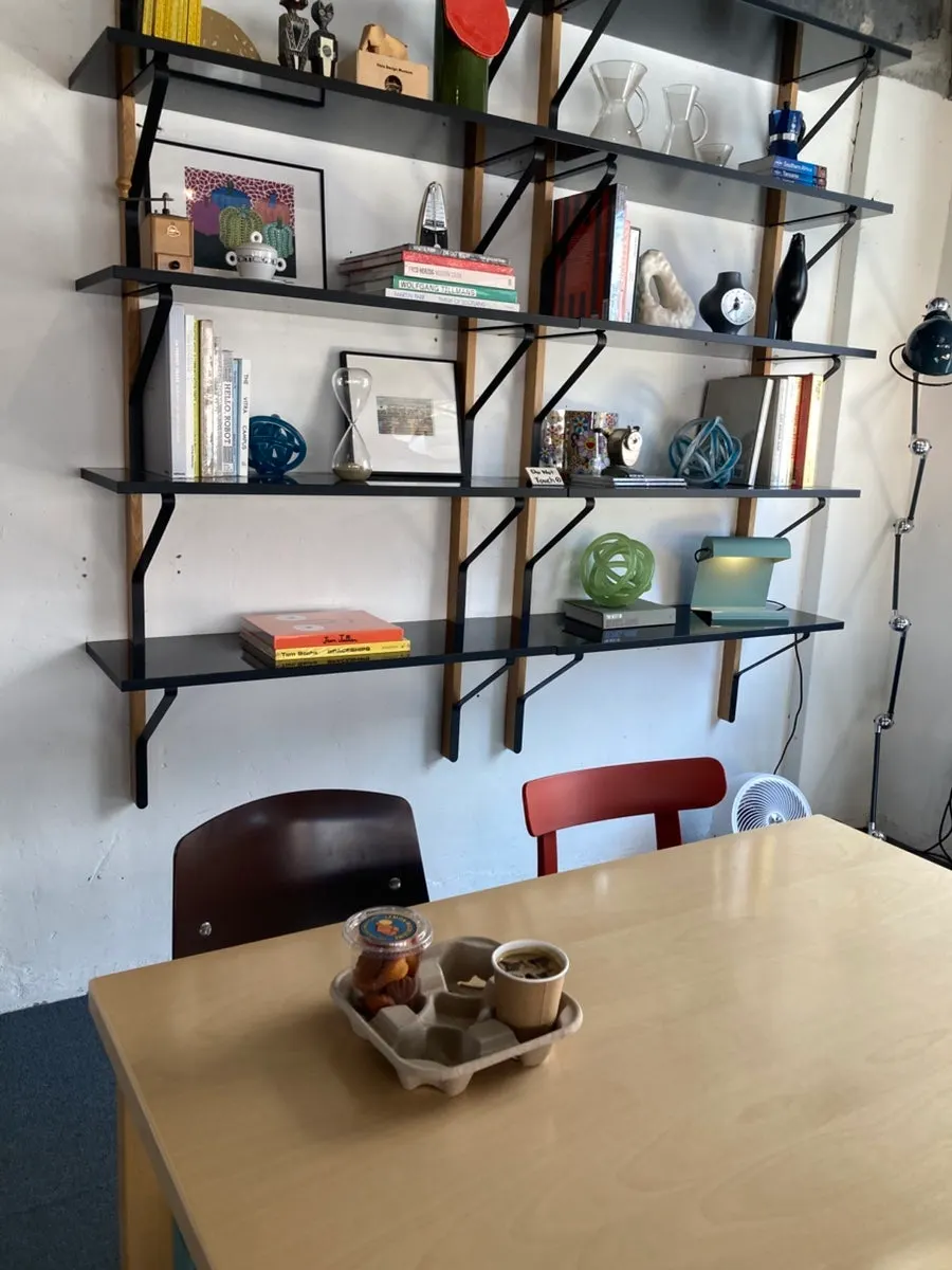 The café space stretching from the basement to the 5th floor