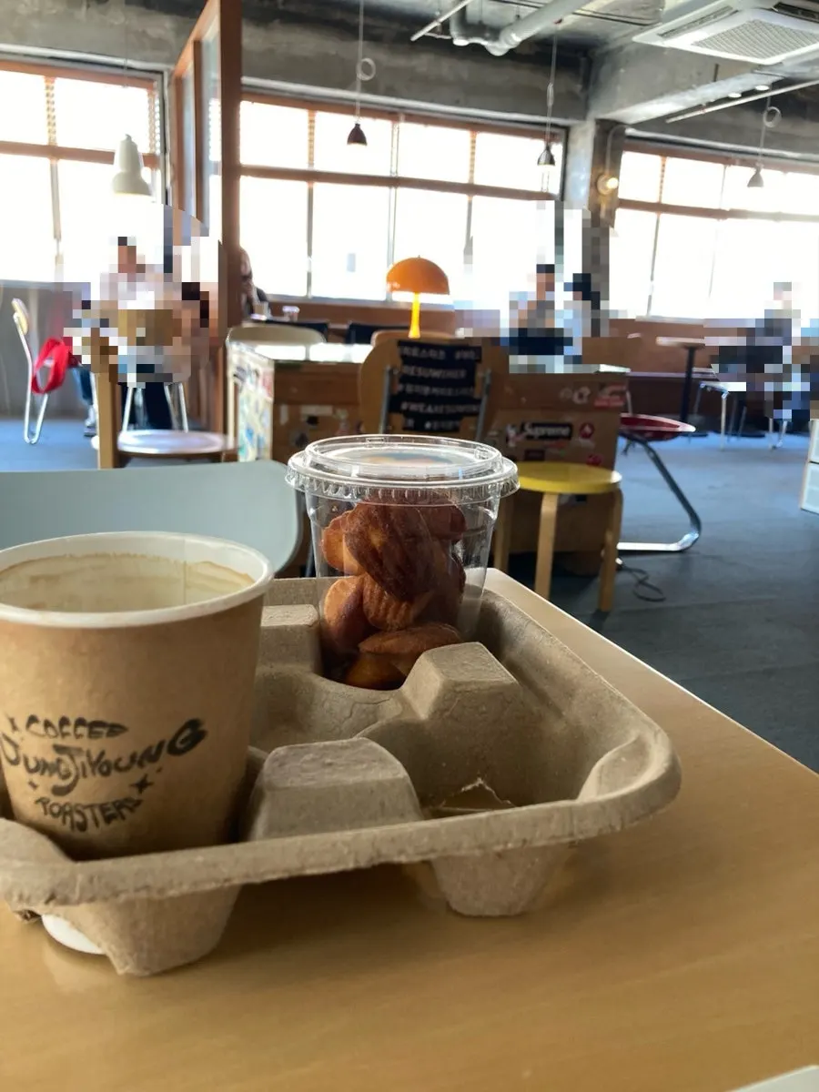 View of the café interior from the 2nd-floor seats