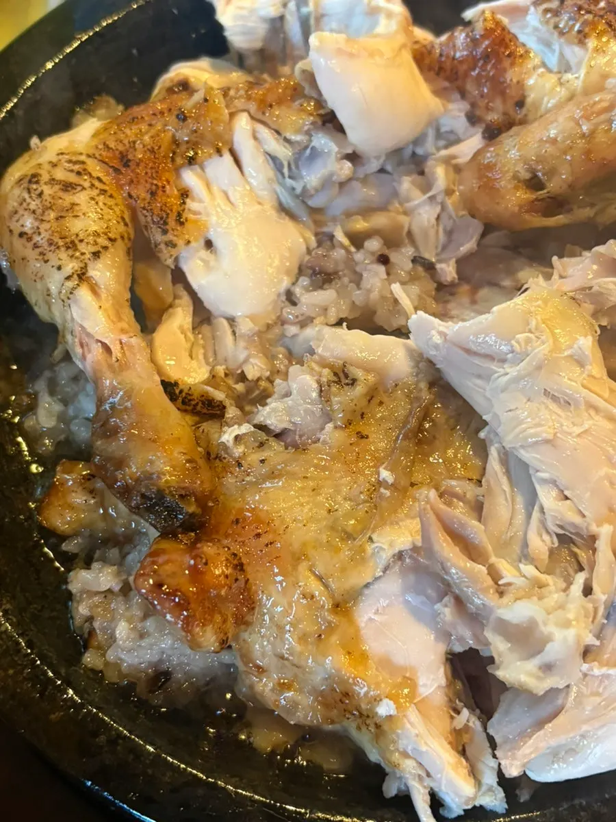 Crispy-skinned herbal oak-fired whole chicken