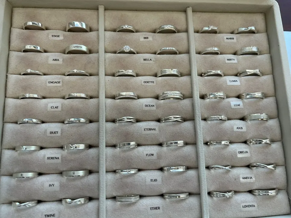 Comparing ring design samples to choose one