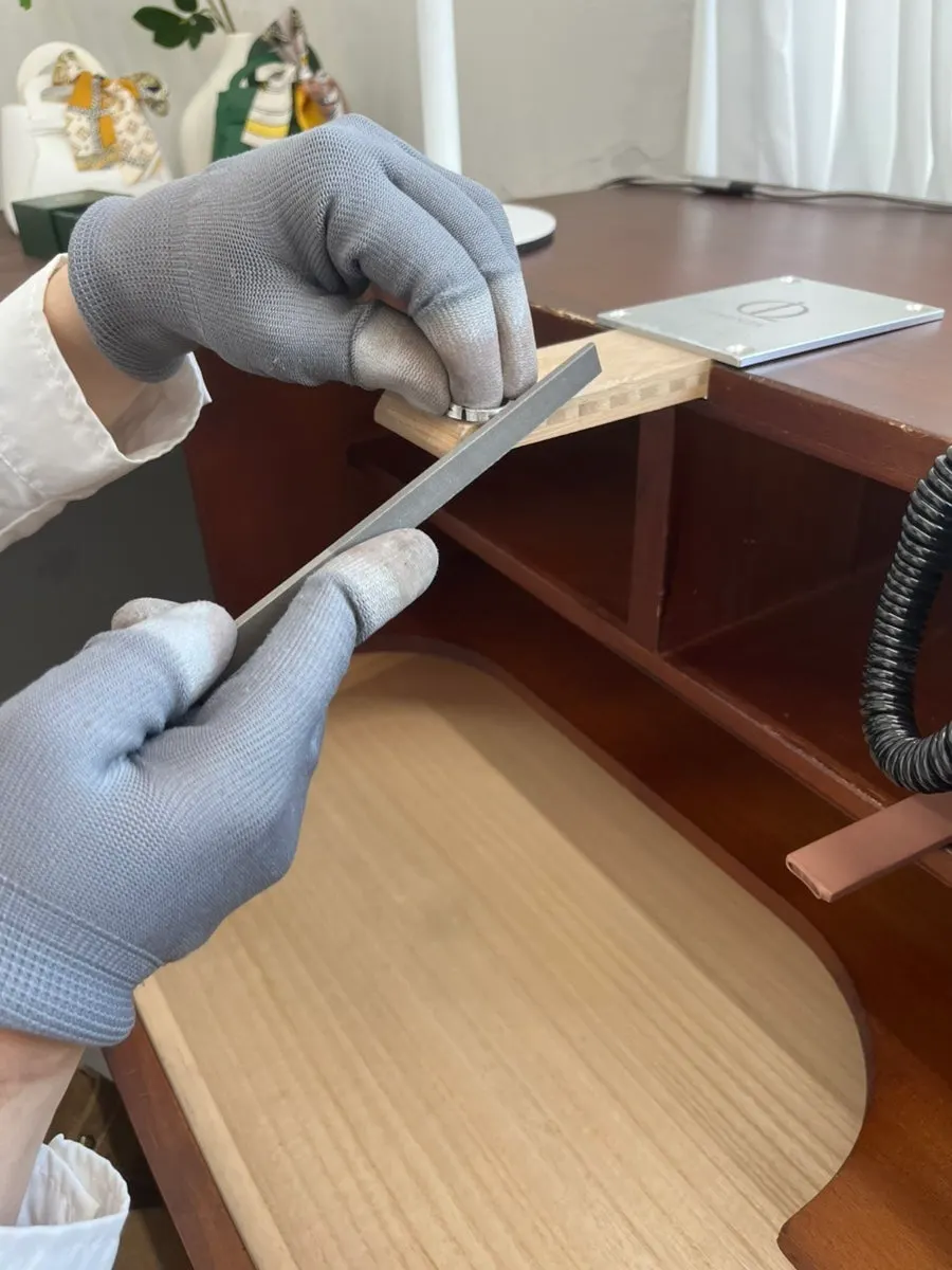 Filing and shaping a ring during the one-day class