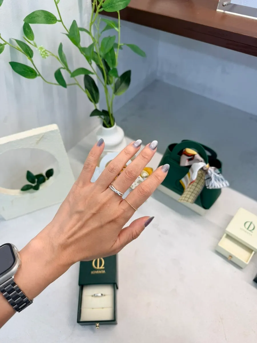 Wearing the finished handmade rings