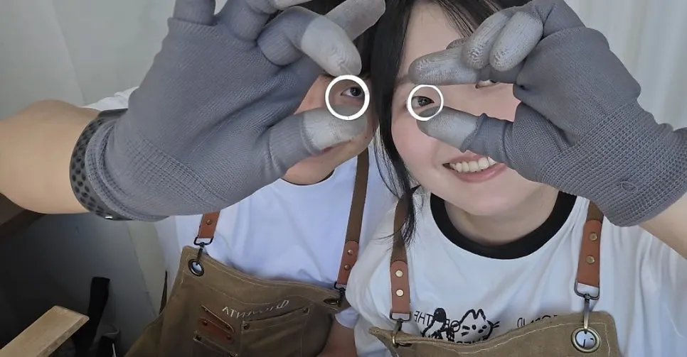 Making rings while wearing an apron