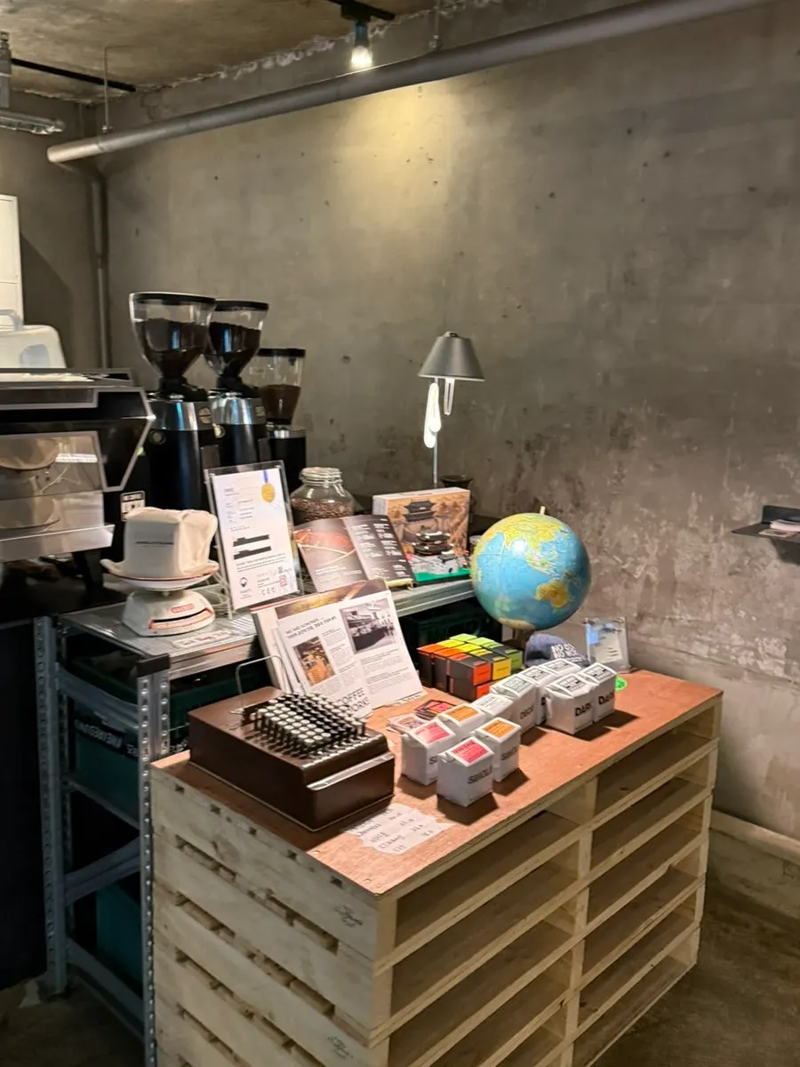 Display shelf of Jeong Ji-young Coffee Roasters goods