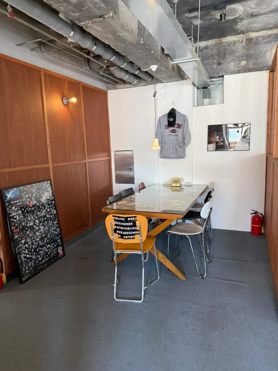 View of the café basement taken at the photo zone