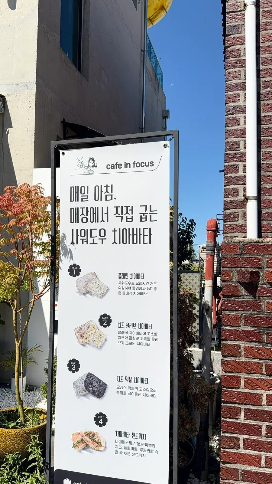 Menu board at Caffeine Focus