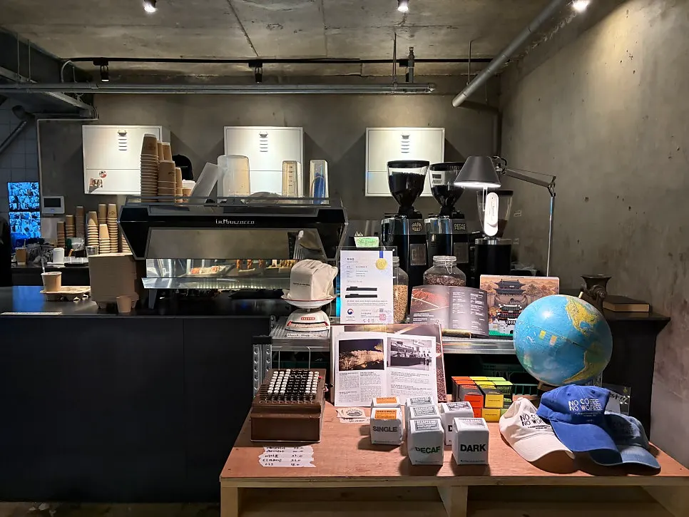 Menu area at Jeong Ji-young Coffee Roasters