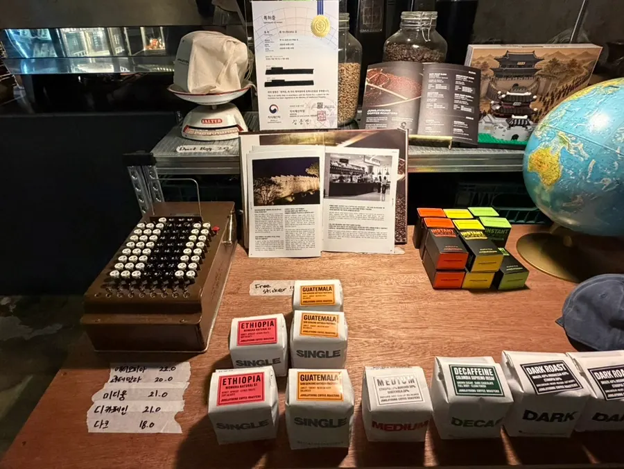 Café goods in the basement ordering area