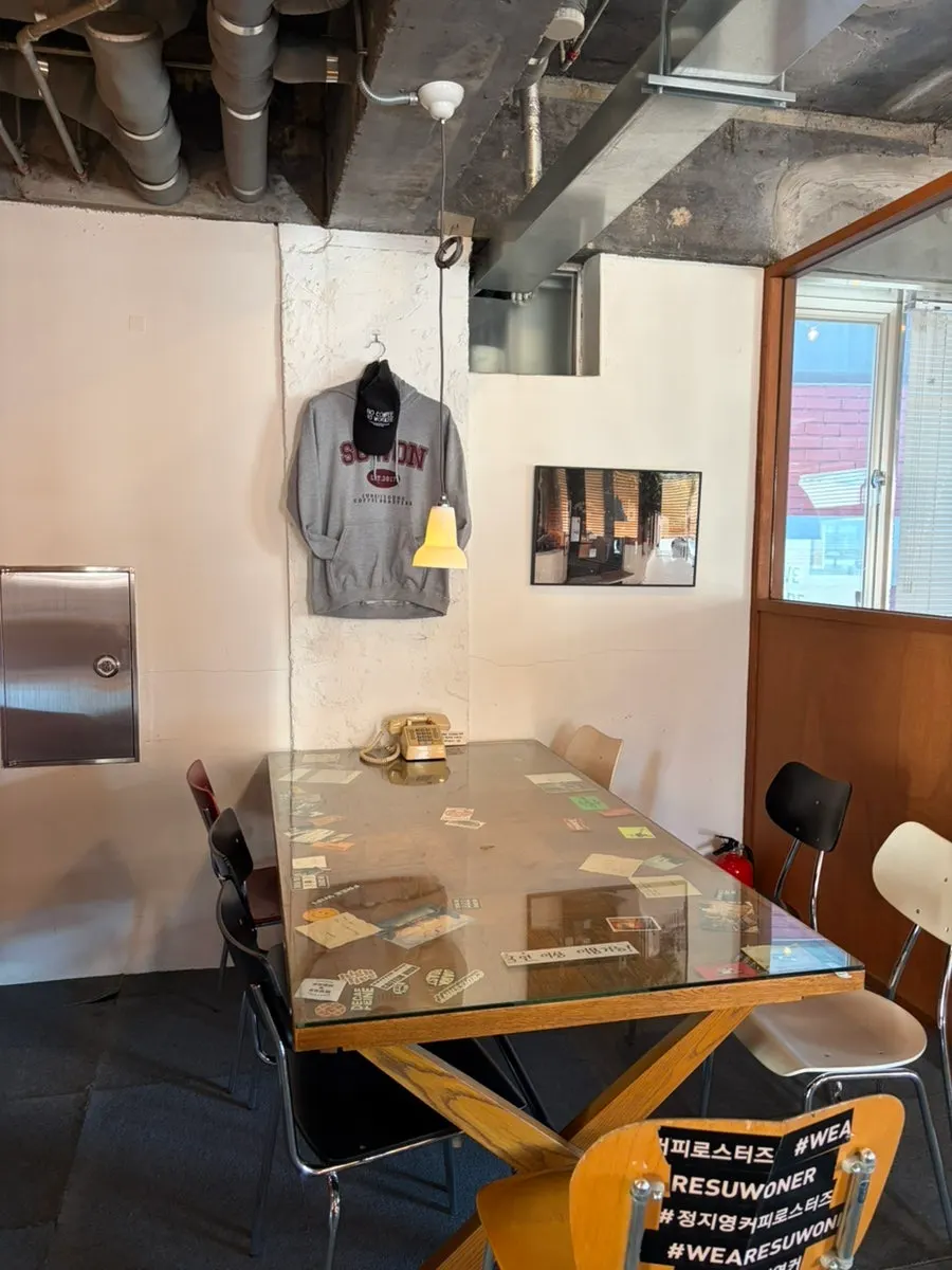 Vintage-style second-floor seating