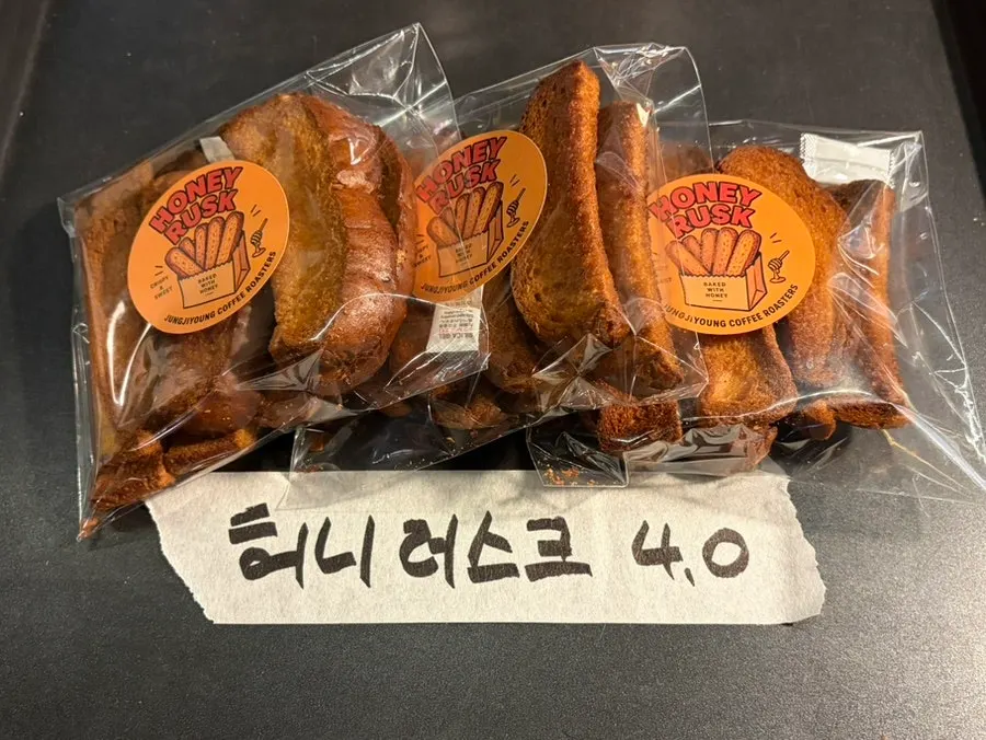 Display of honey rusks and birthday candles
