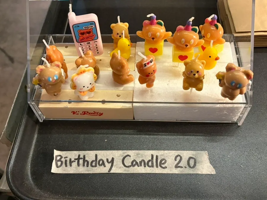 Café desserts and birthday candles