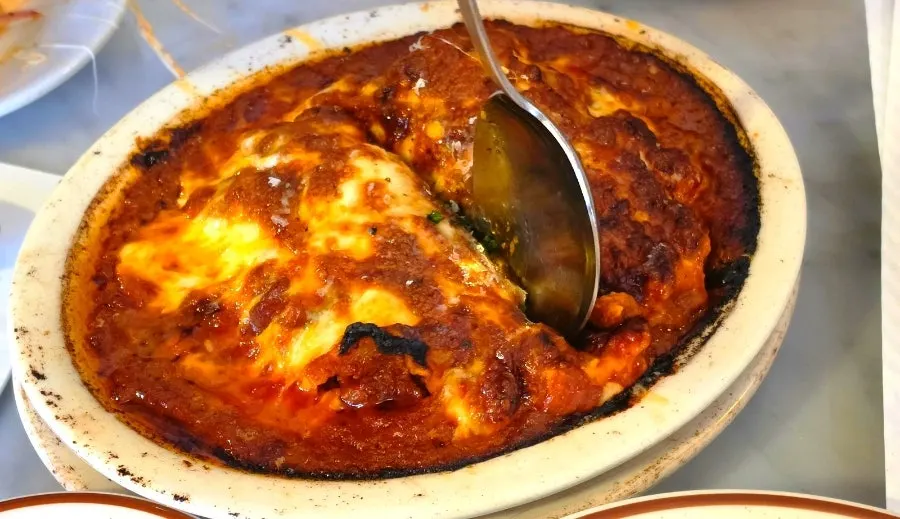Classic lasagna in a hot dish