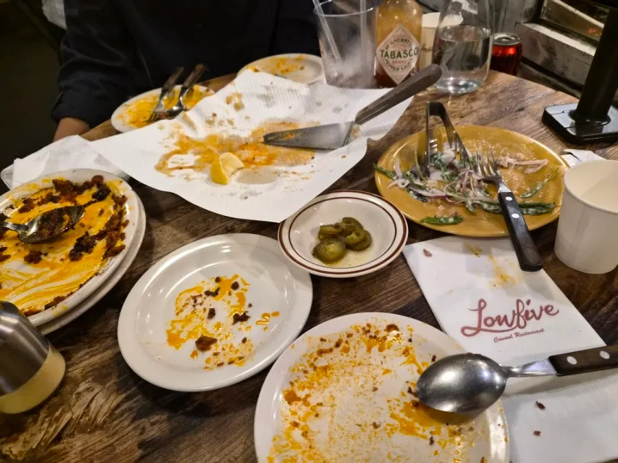 Empty plates after the meal