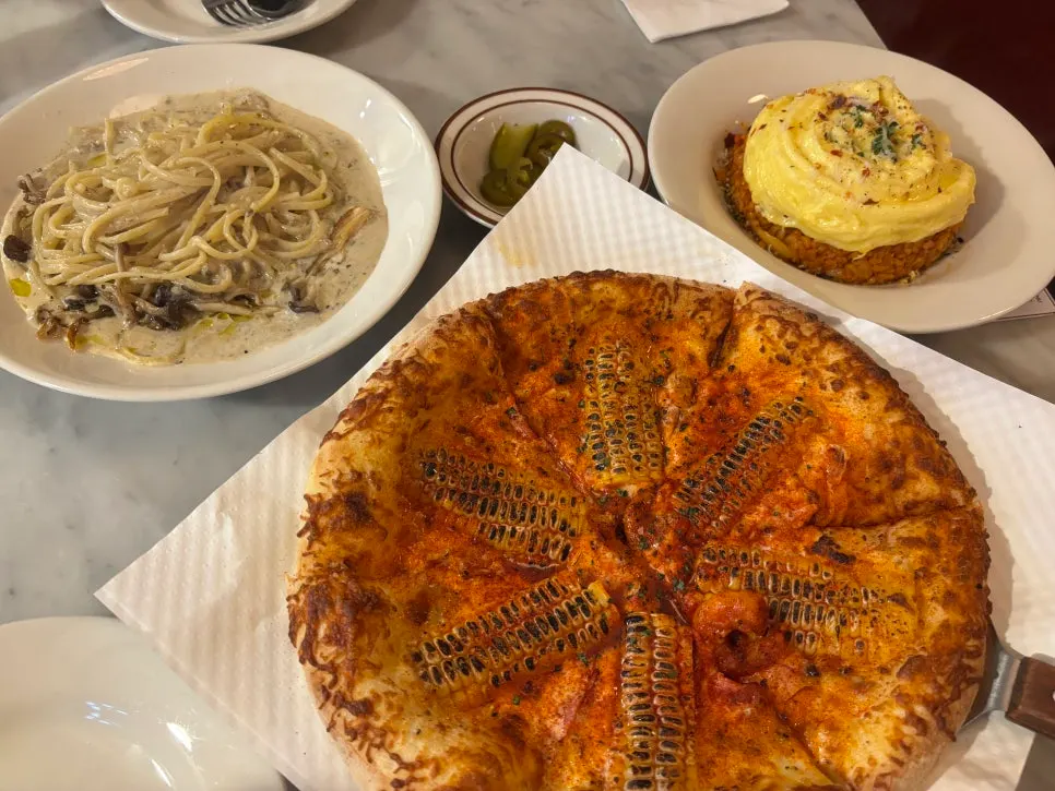Three ordered dishes on the table
