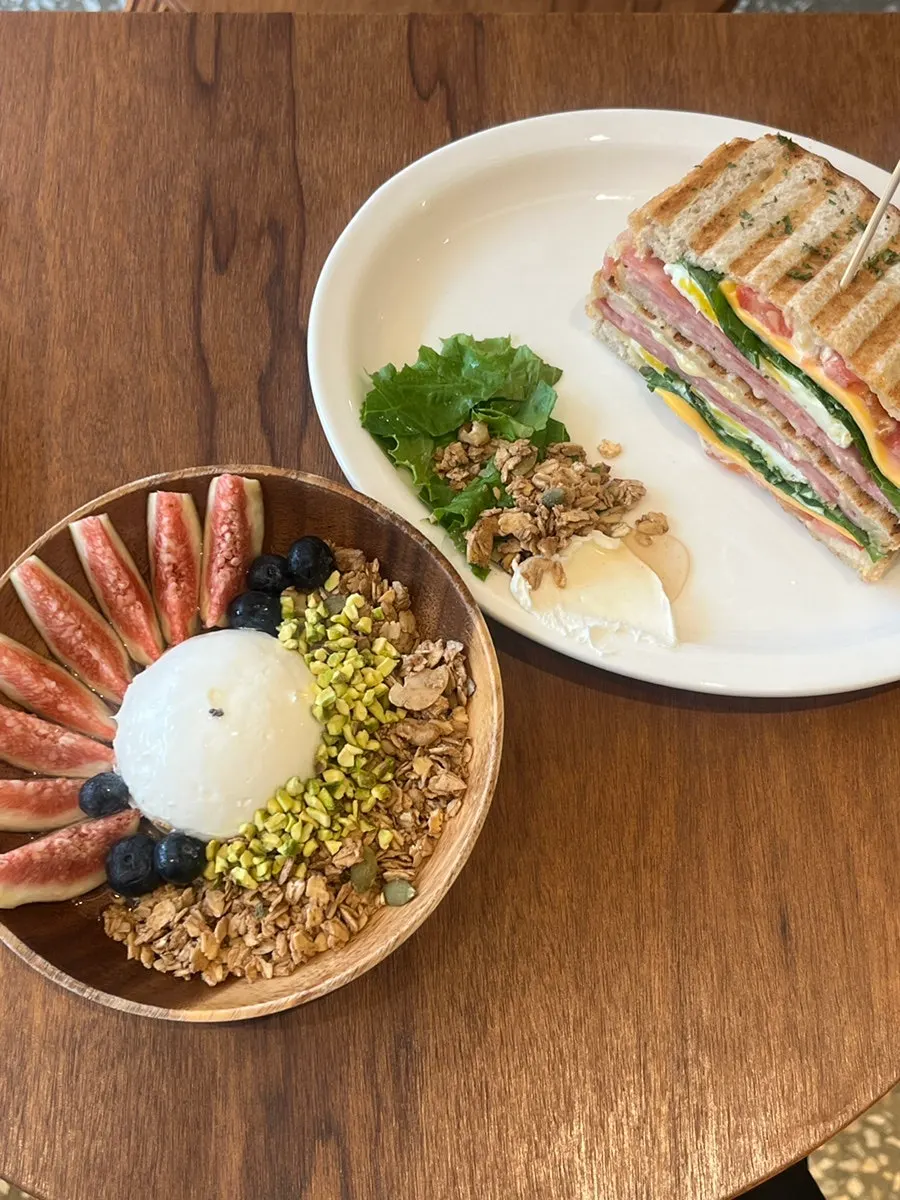 Brunch menu ordered at Grid in Greek