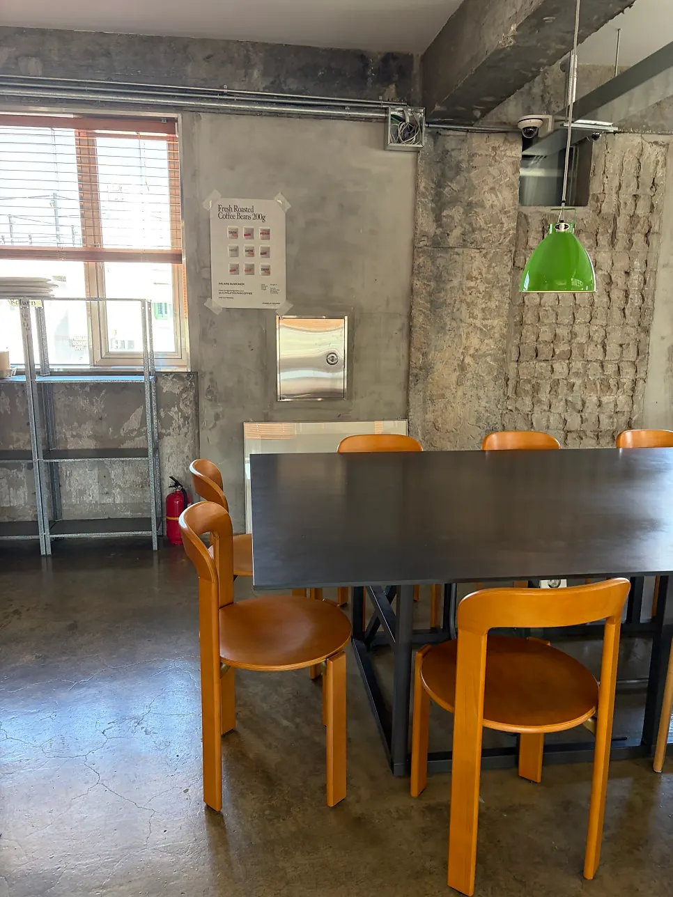 Sunlit fourth-floor seating