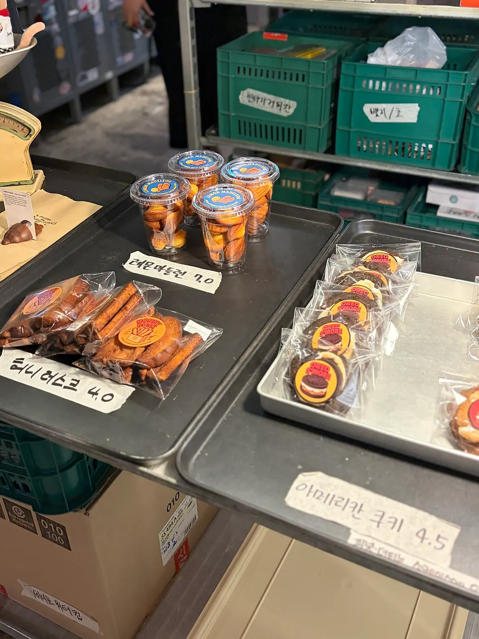 Display of assorted café desserts