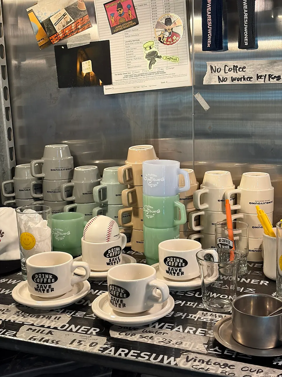 Various merchandise sold at the café
