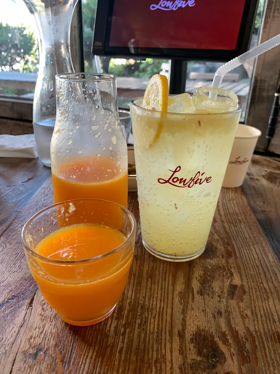 Orange juice and lemon ade