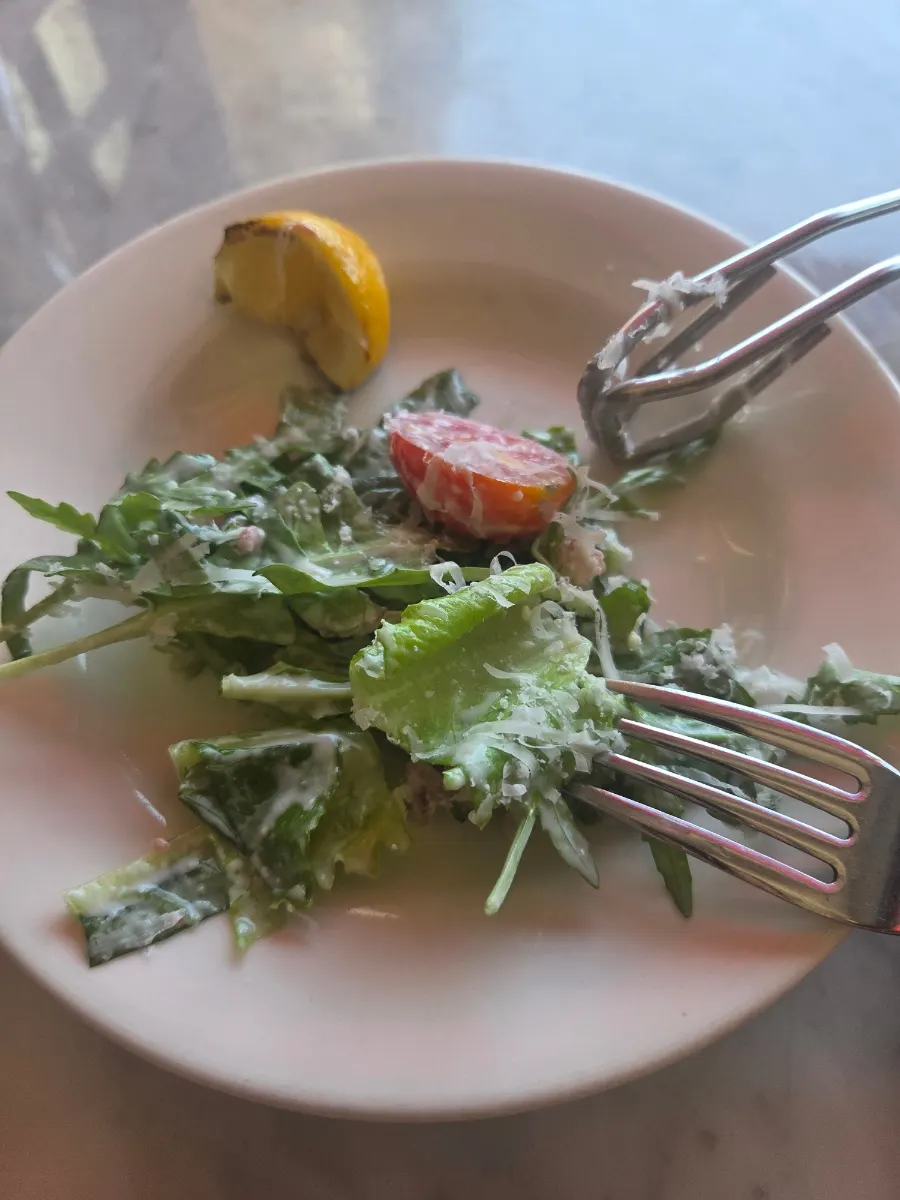 Caesar salad before the meal