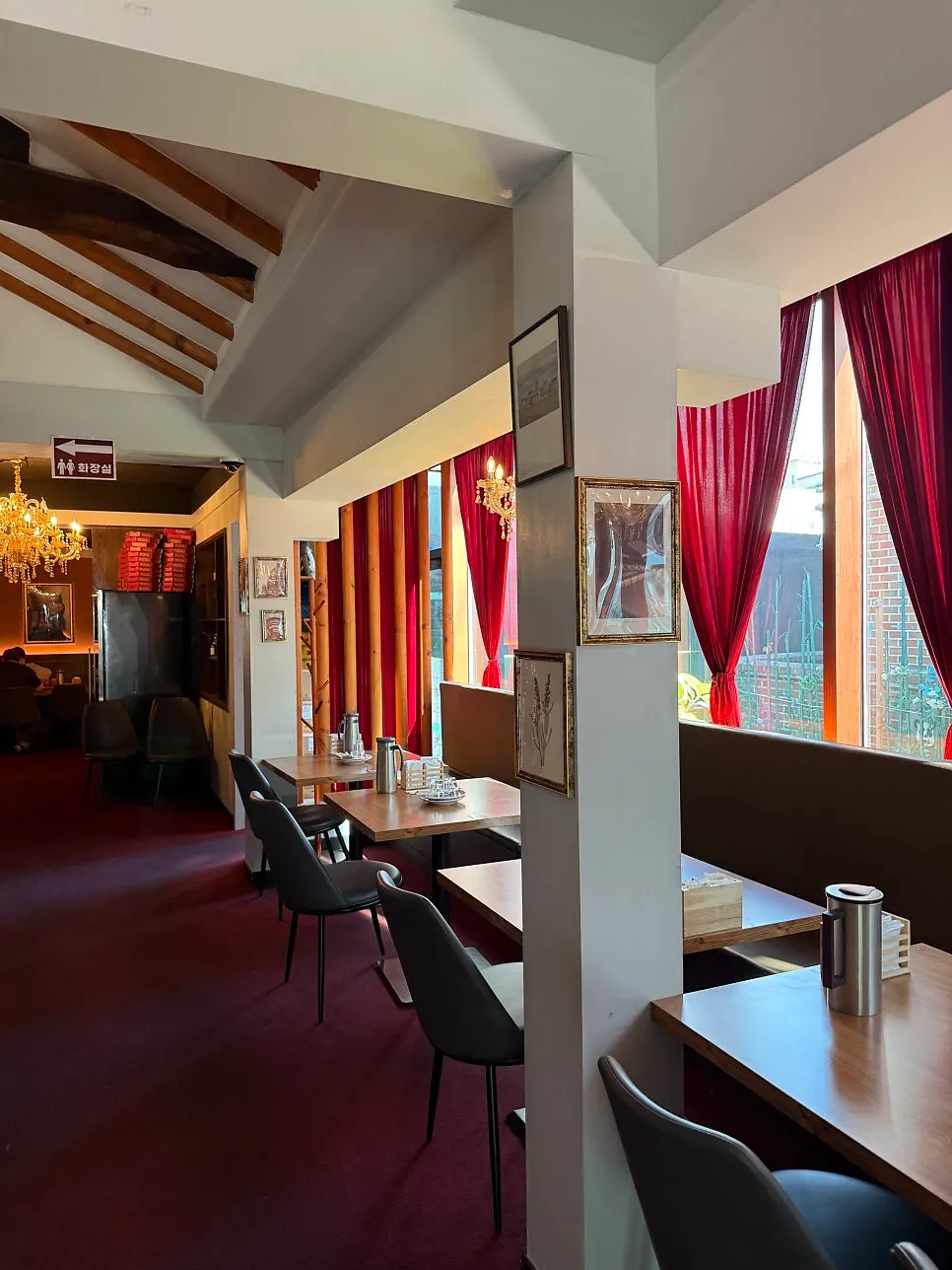 Sunlit restaurant interior
